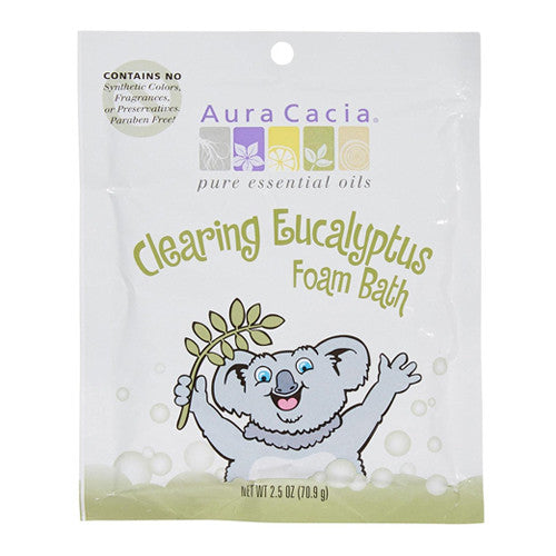 Aura Cacia Clearing Eucalyptus Foam Bath For Kids, 2.5 Oz, Pack of 6